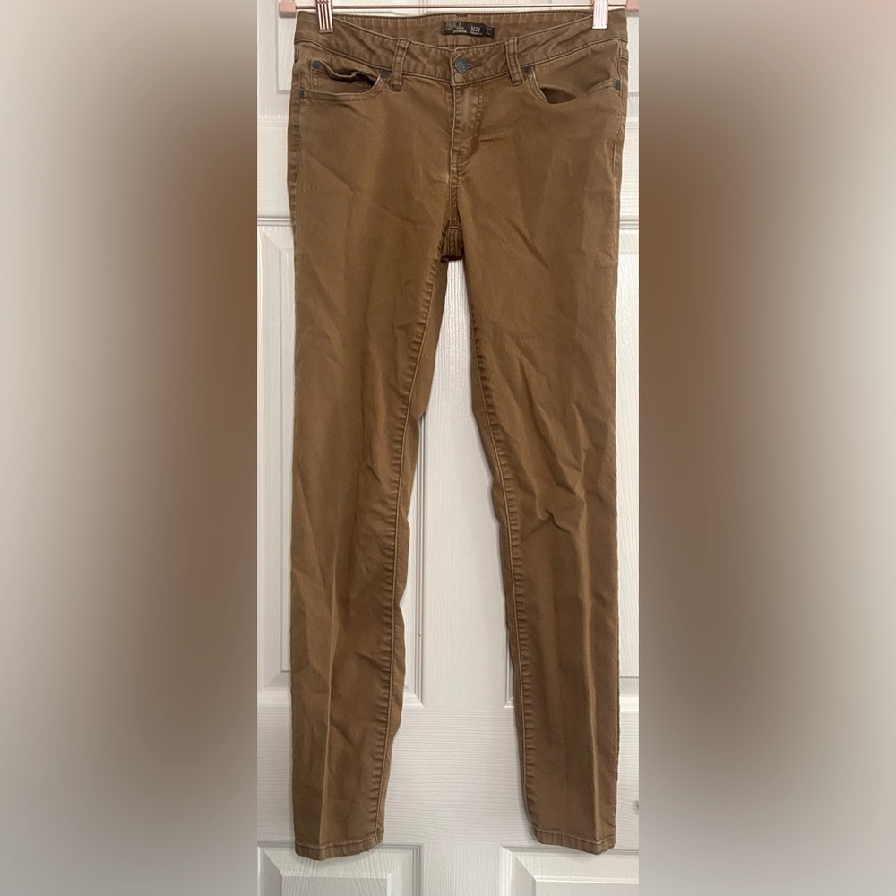 Prana Pants Womens Brown Size 6 Mid Rise Moto Skinny Stretch Hiking Nylon